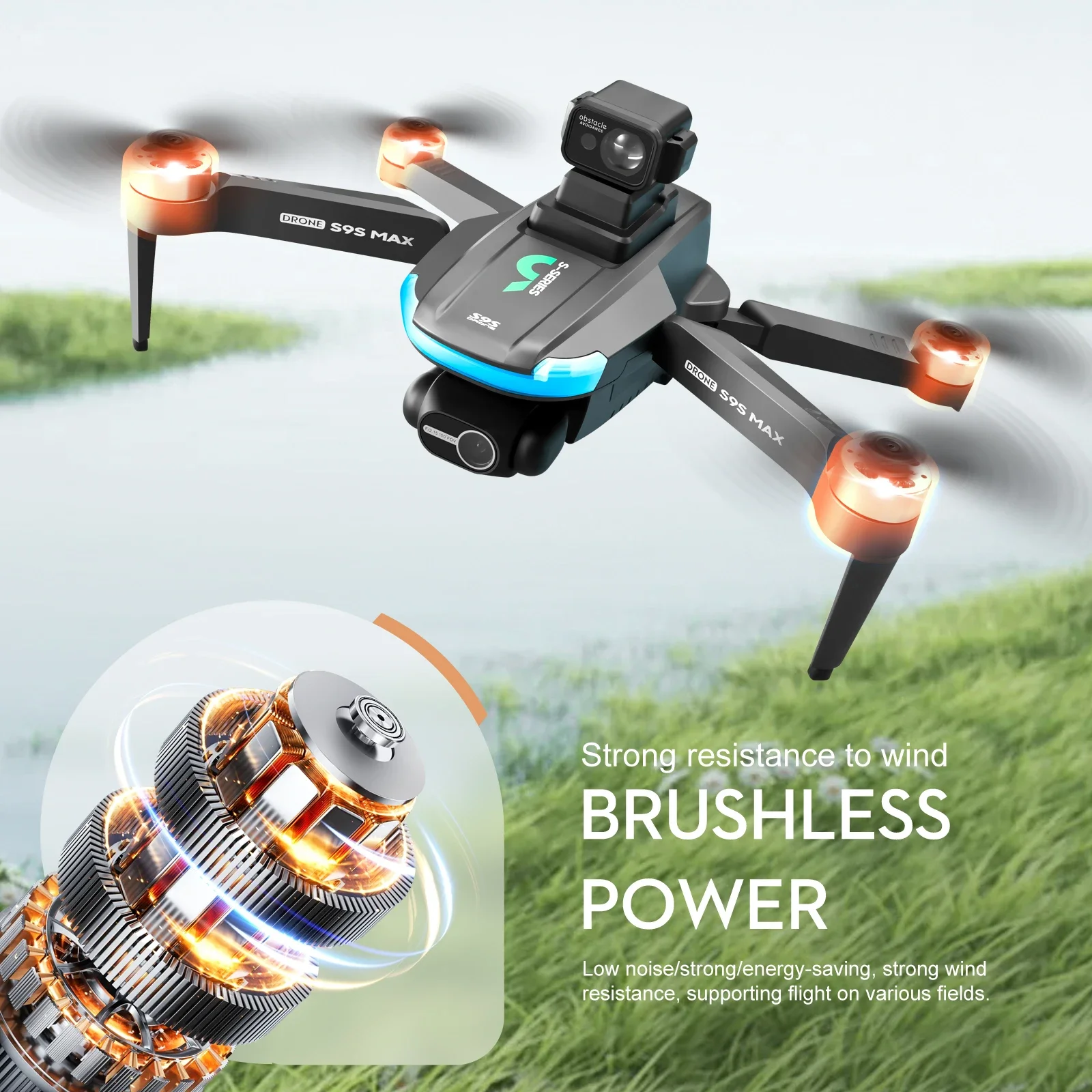 جديد S9S ماكس طائرة صغيرة بدون - مراجعة Drone Gimbal 2 Axis وسعره